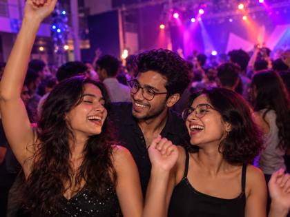 Freshers' party, people dancing