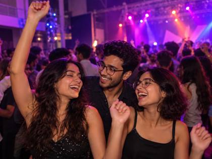 Freshers' party, people dancing