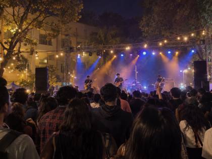 Fest stage with a band