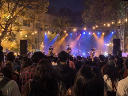 Fest stage with a band