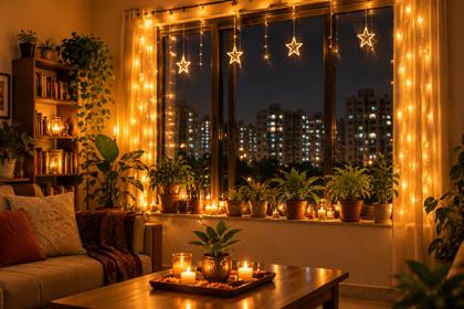 Fairy lights in the flat
