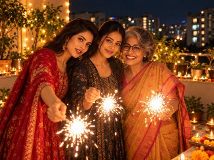 Family Diwali on the terrace