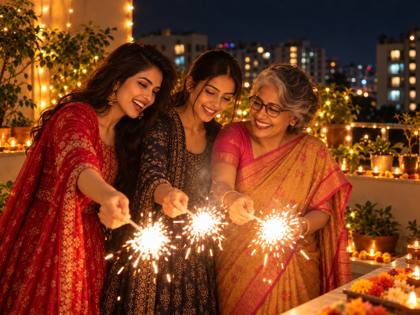 Family Diwali on the terrace
