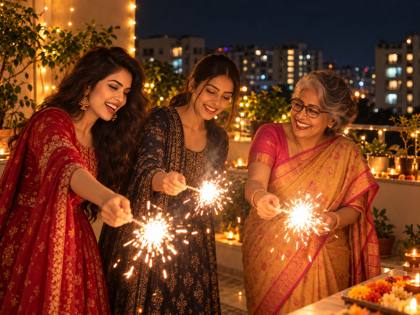 Family Diwali on the terrace