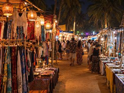 Night market stalls
