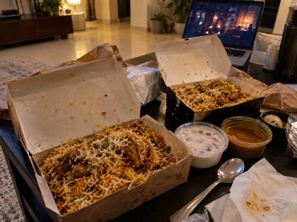 Takeaway biryani at home