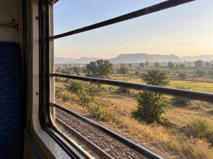 Train window on the way