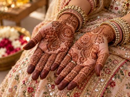 Mehendi on Riya's hands