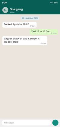 Goa planning chat