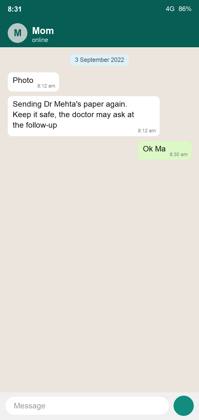 Mom forwards the prescription