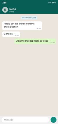 Cousin sends wedding photos