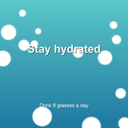 Forward: Stay hydrated