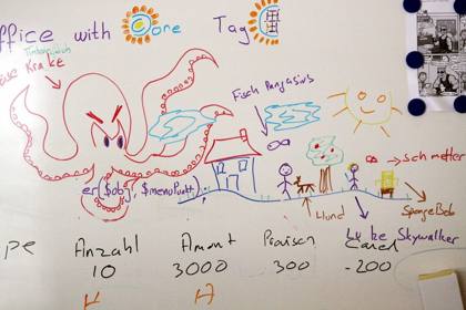 Notes on a whiteboard