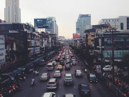 Street and buildings