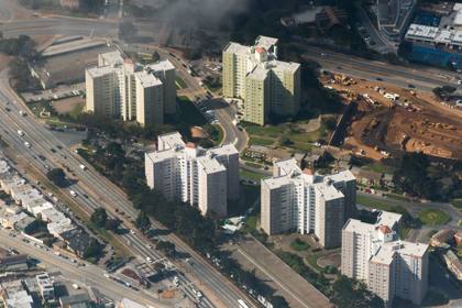 Street and buildings